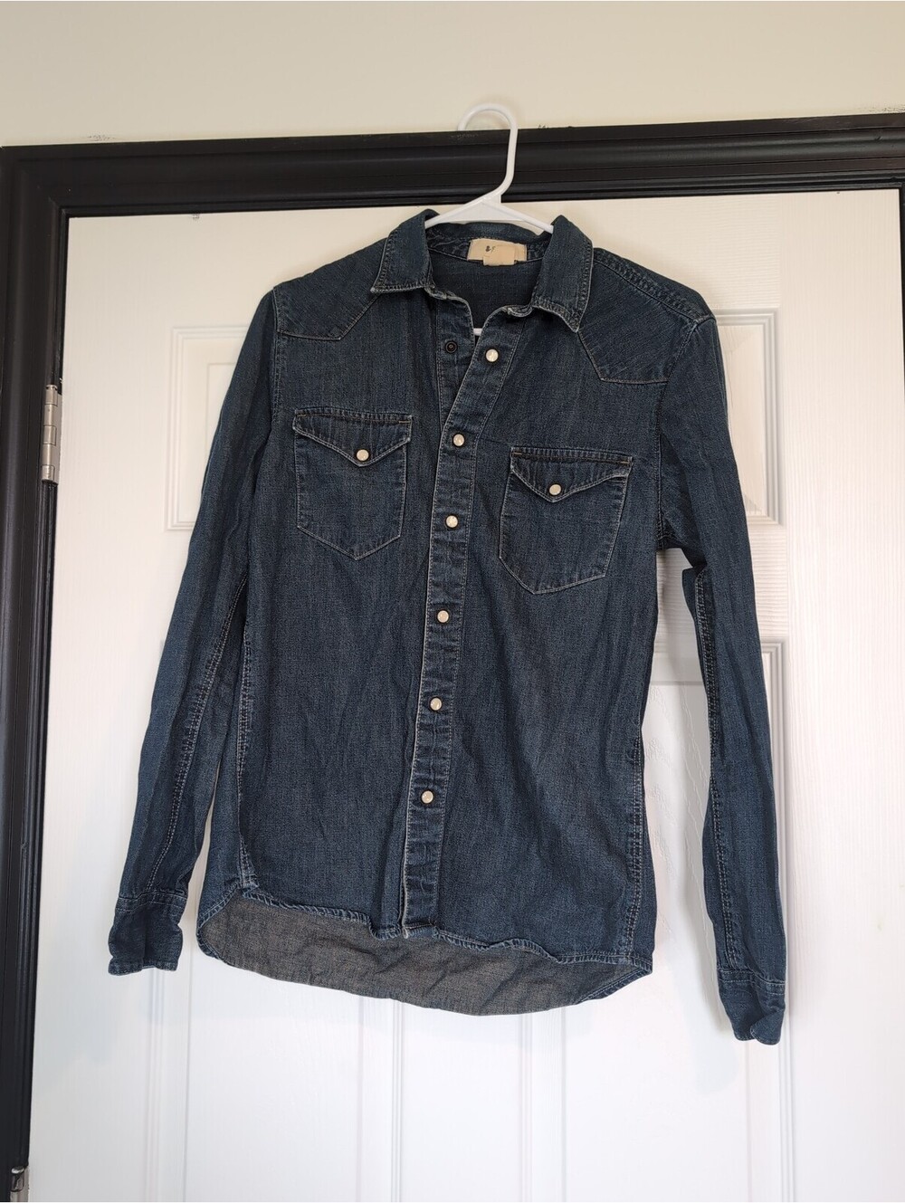 Small Blue Denim Snap Front Shirt